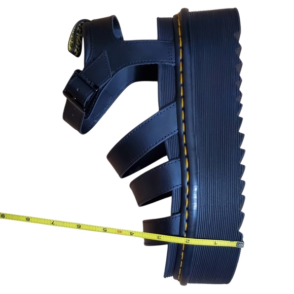 New Dr Martens Blaire quad platform sandals black hydro leather strappy boho y2k - Picture 14 of 15